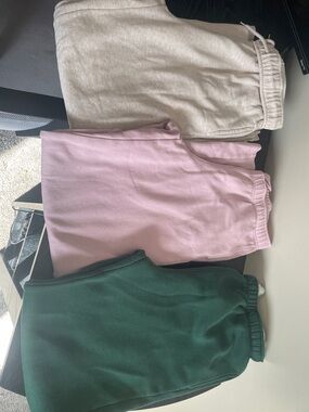 wild fable Cream, Pink & Green Jogger Pants - 3 Pack